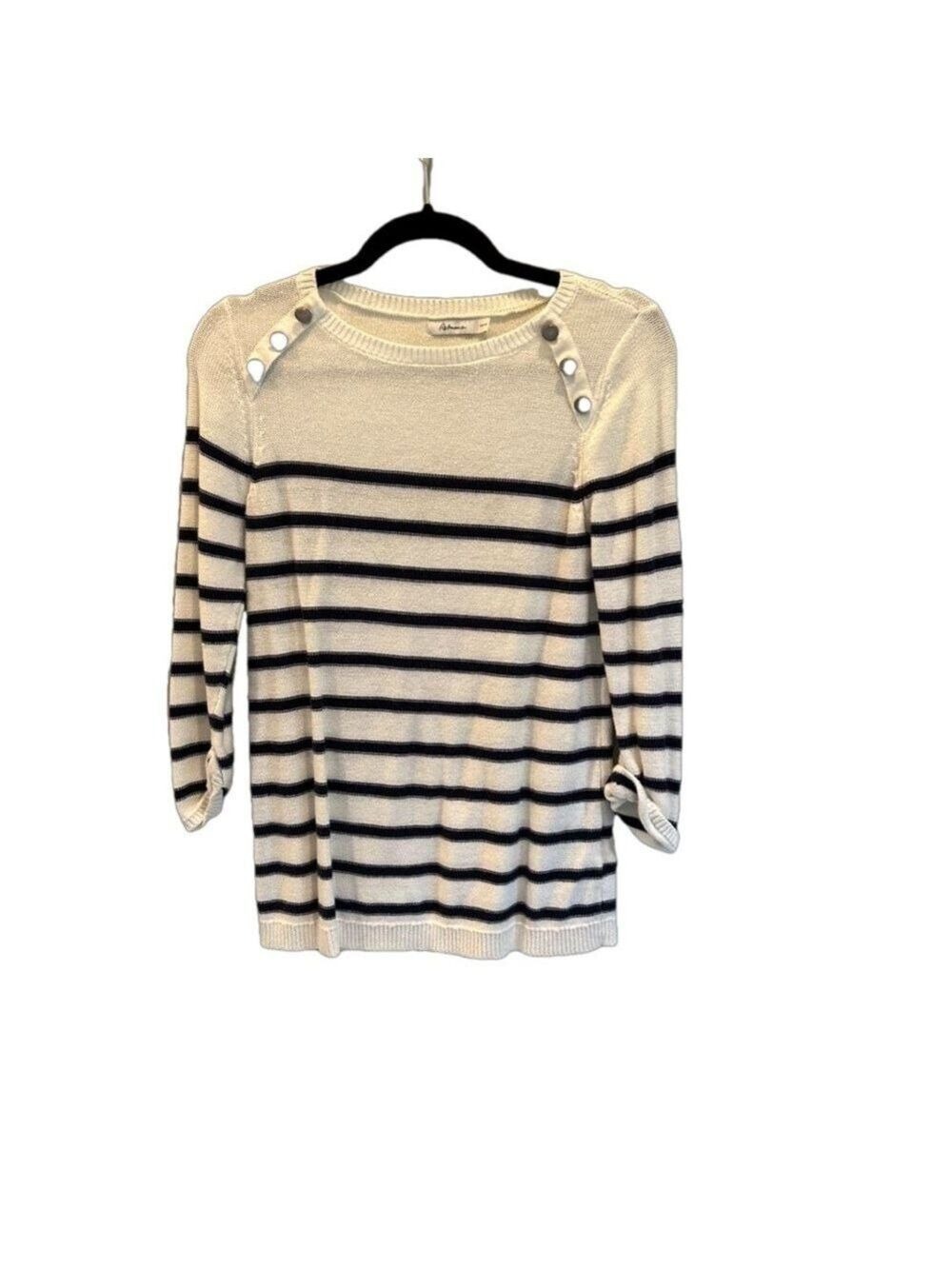 Navy & white striped sweater